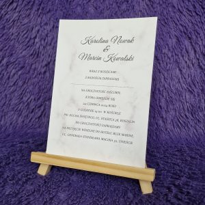 Zaproszenie jednokartkowe Marmurek