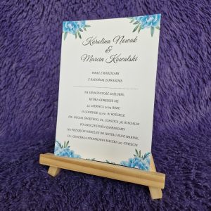 Zaproszenie jednokartkowe Niebieska Róża